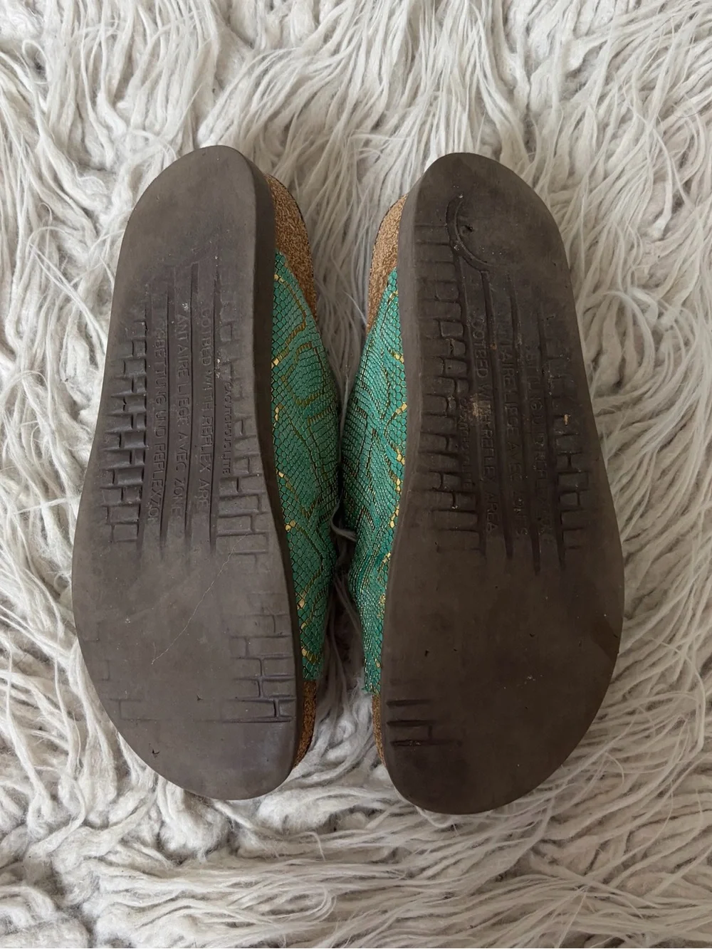 Mephisto Harmony Slip On Dual Buckle Strap Mint Nairobi Gold Slide Sandals Sz 37